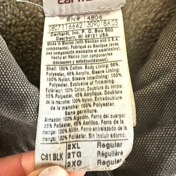 Carhartt Jacket Duck Canvas Fade C61 Sandstone Fleece Lined Chore Heavy Duty - Picture 6 of 16